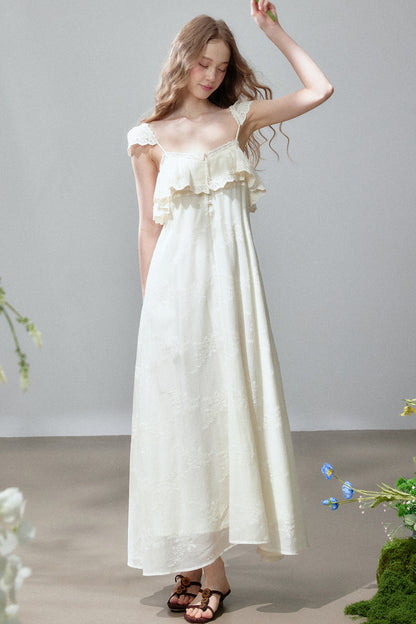 Lace Ruffle Vacation Dress