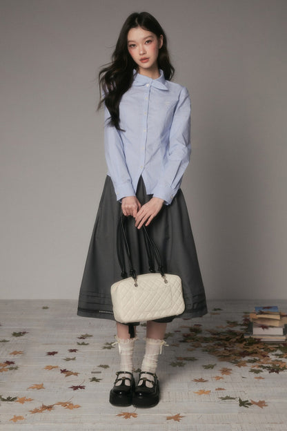 Spring and Autumn Bow Tie Shirt
