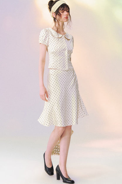 Polka Dot Doll Collar Shirt