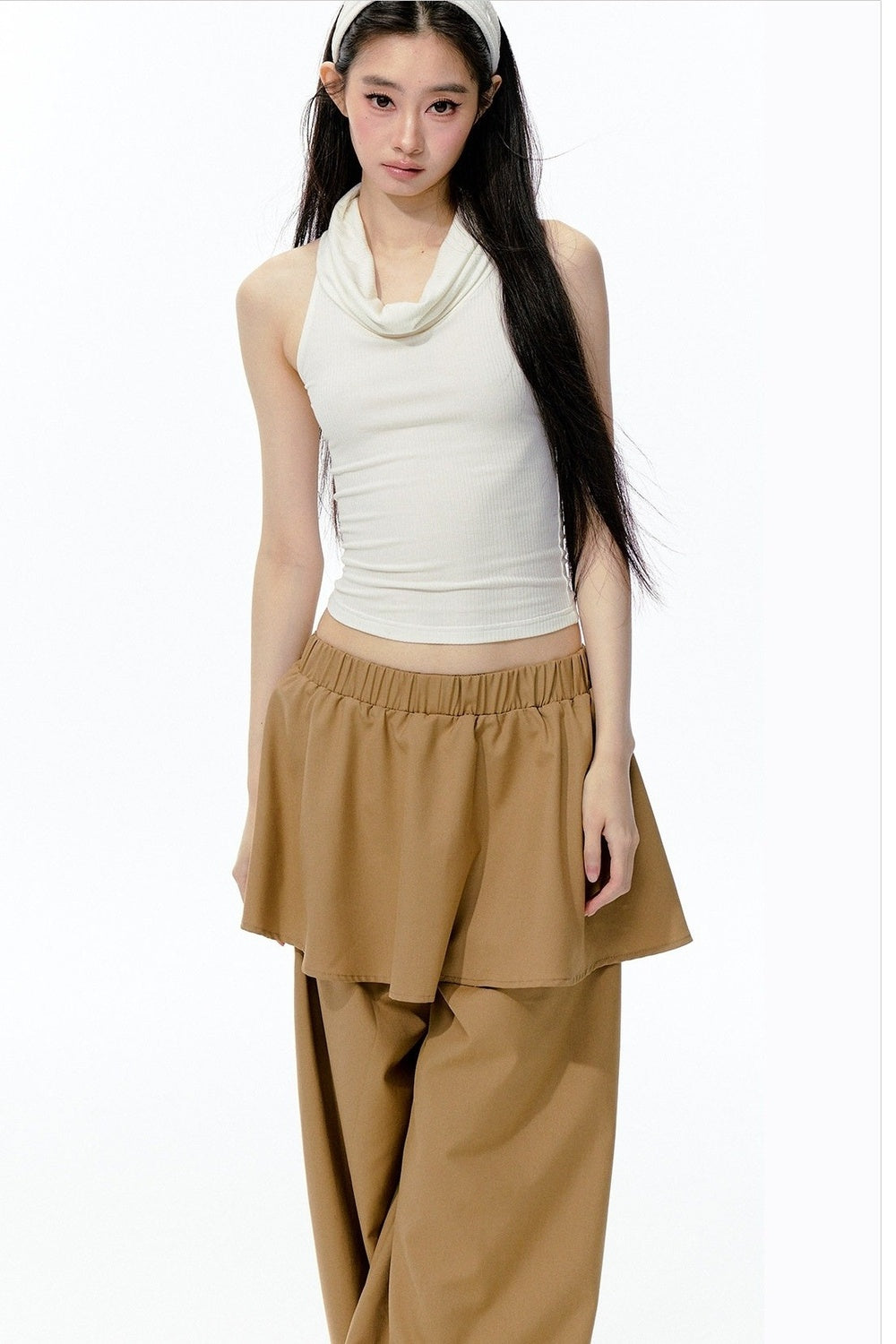 Knitted Shimmering Ribbed Large Lapel Camisole