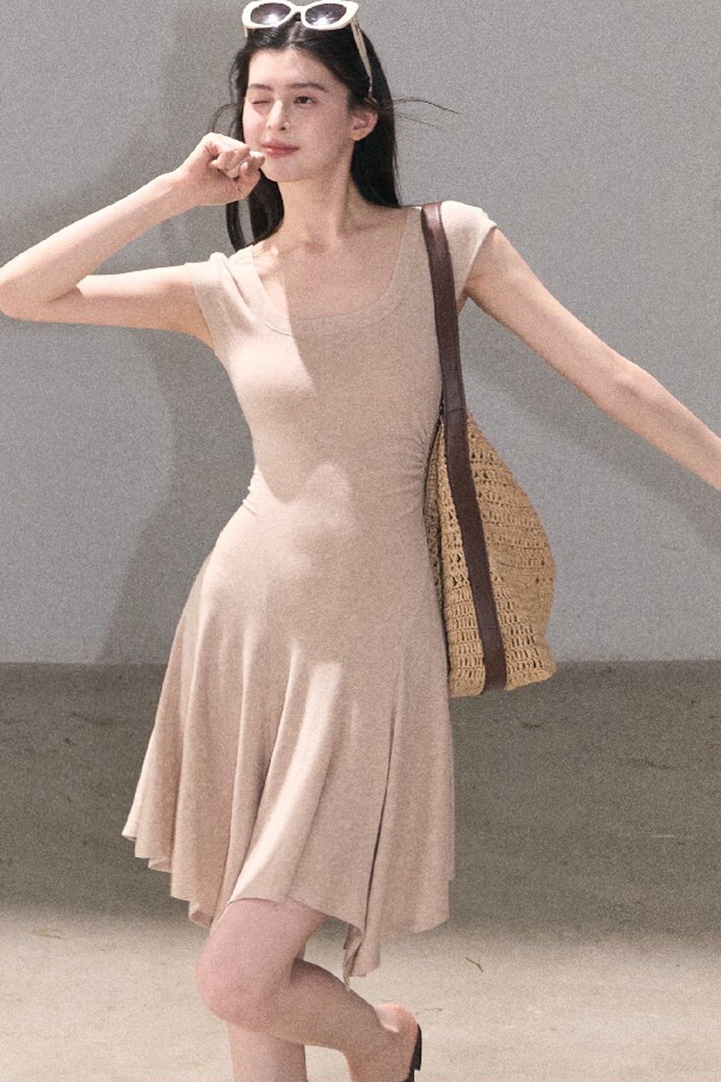 Lyocell Irregular Wool Dress