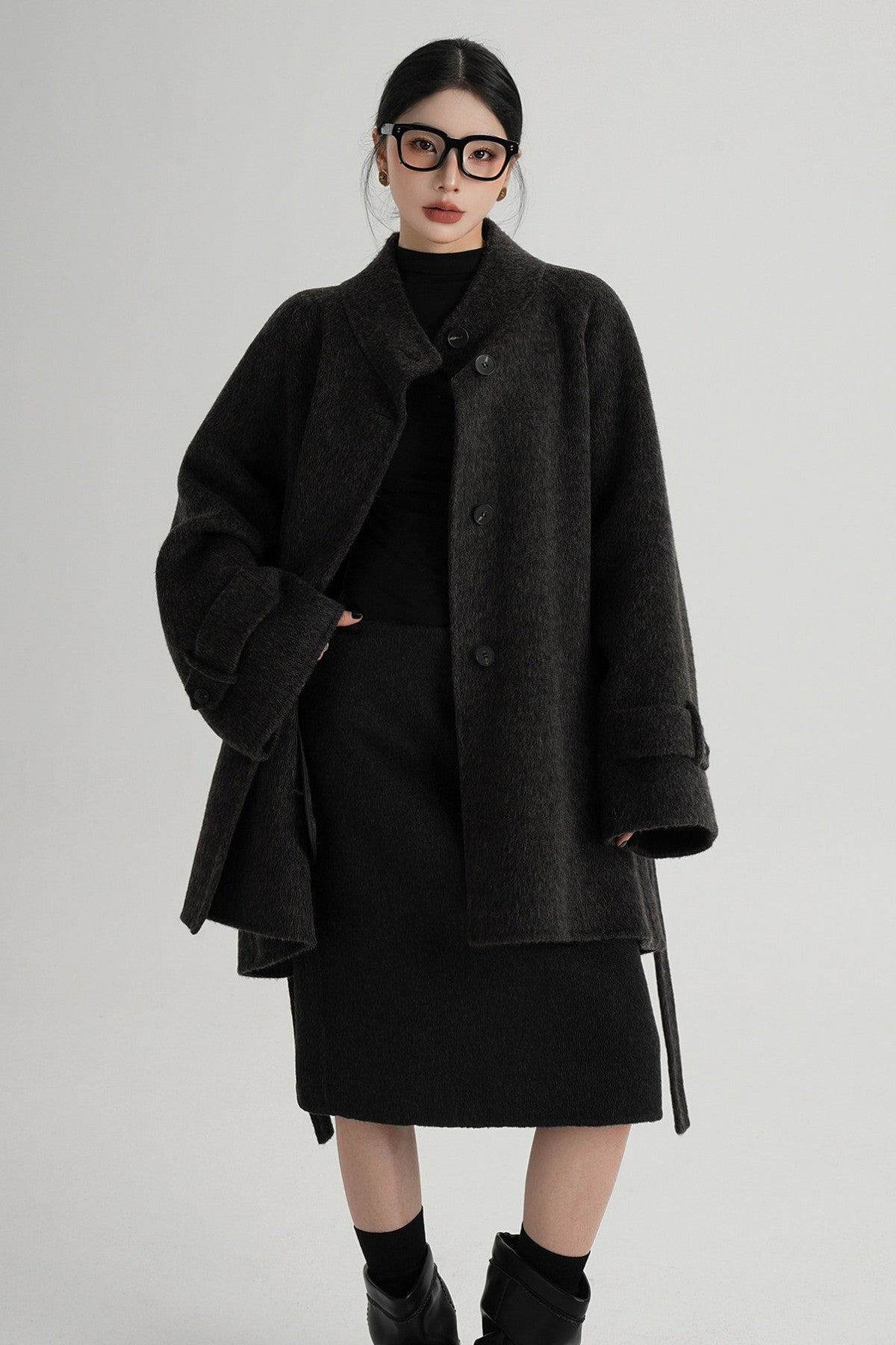 Mid-Length Double-Sided Wool Coat