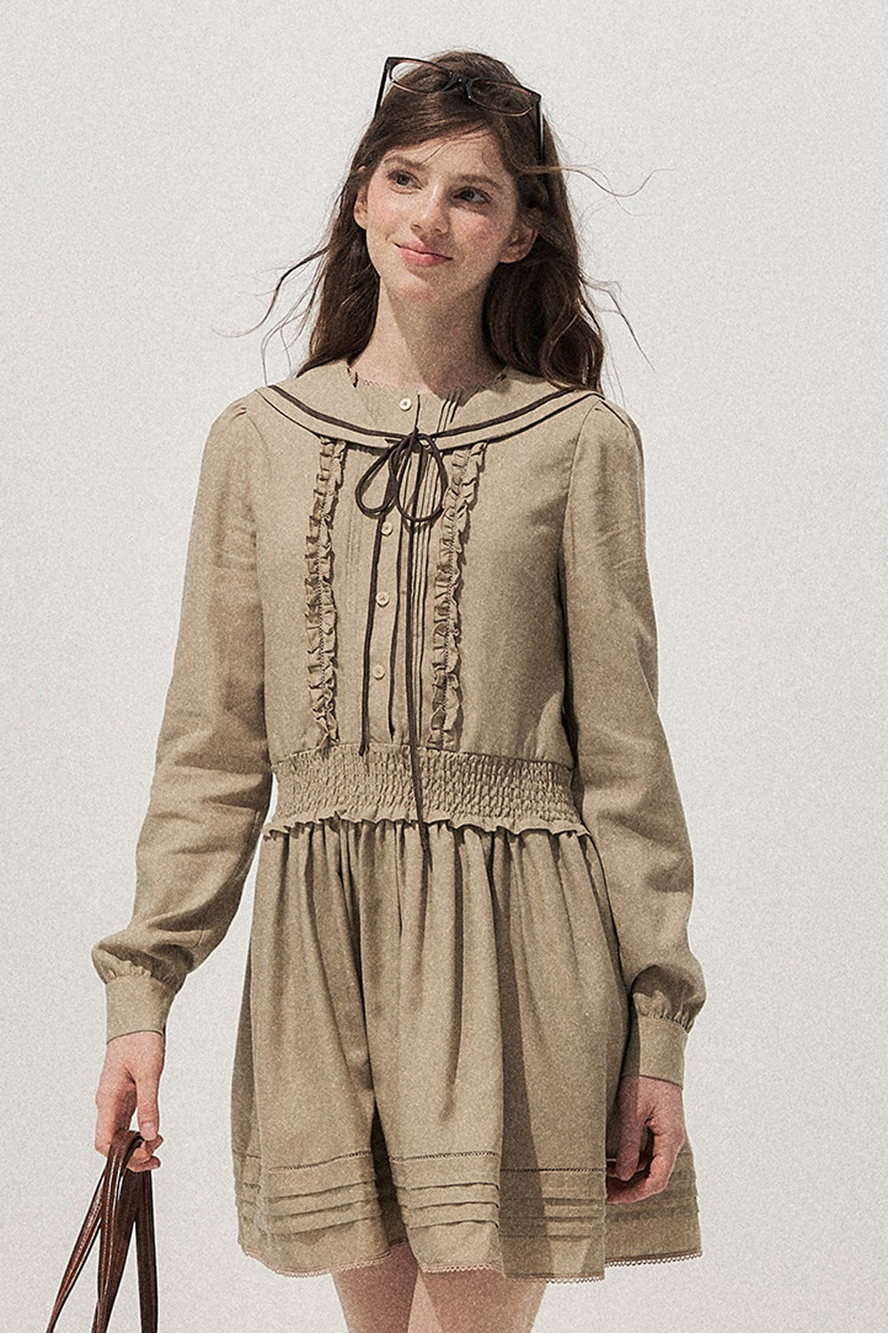 Lyocell Sailor Collar Dress
