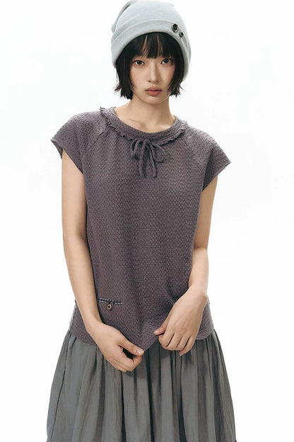 Lace-Up Raglan Top
