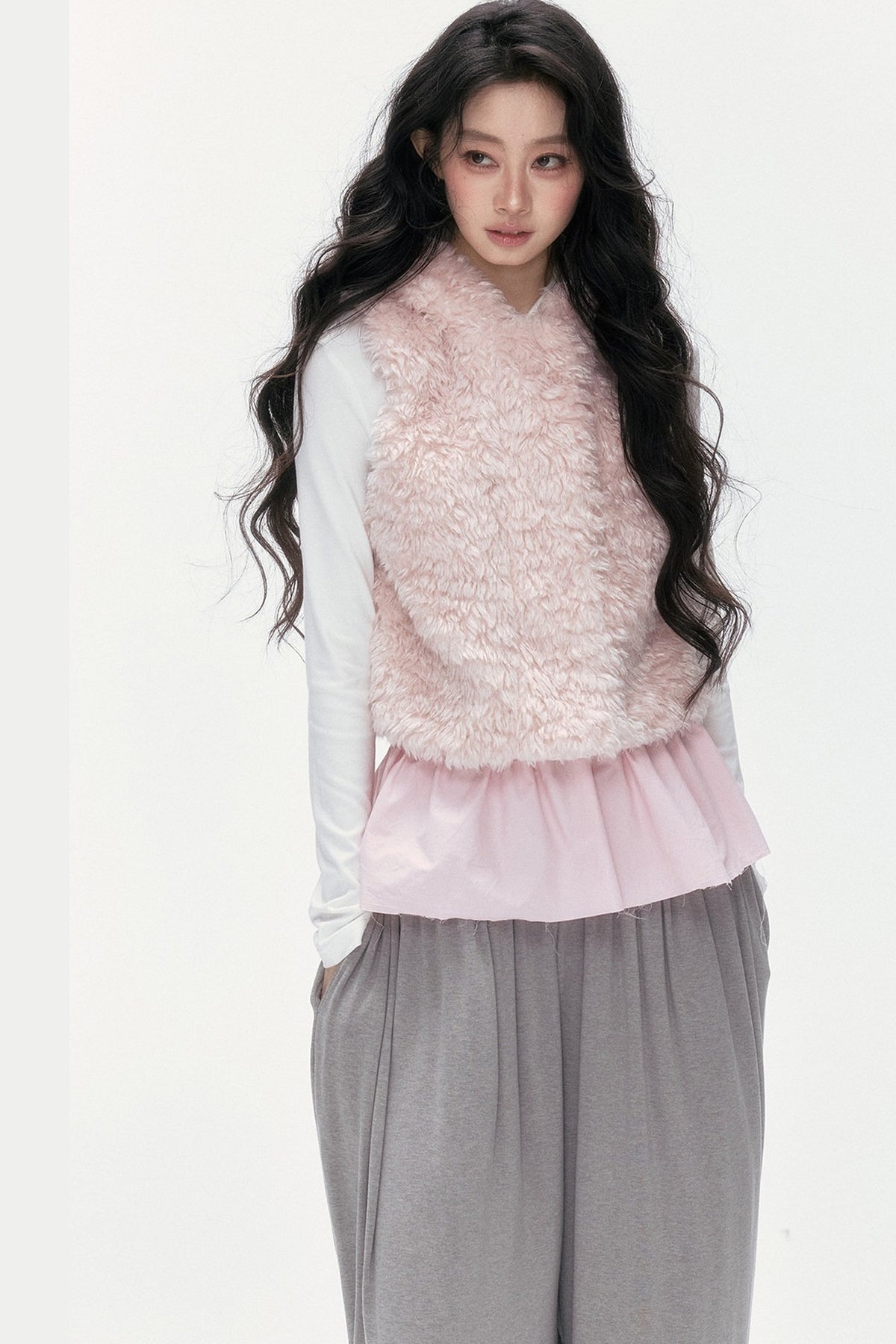 Hooded Faux Fur Vest