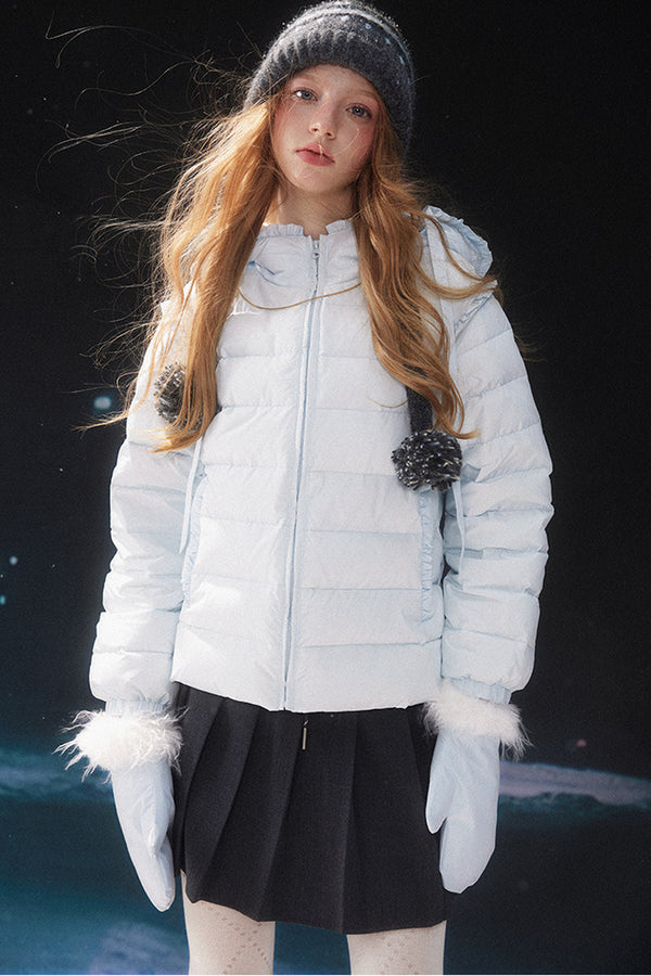 Blue Bear Detachable Sleeve Down Jacket