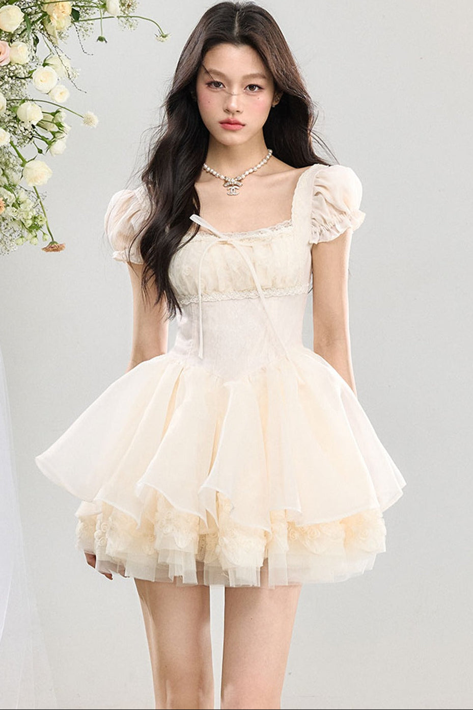 Twin Flowers Lace Dress