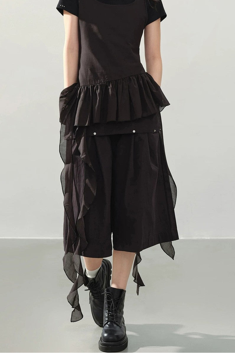 Shorts larges cargo noirs