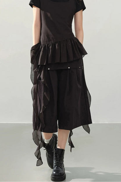 Shorts larges cargo noirs