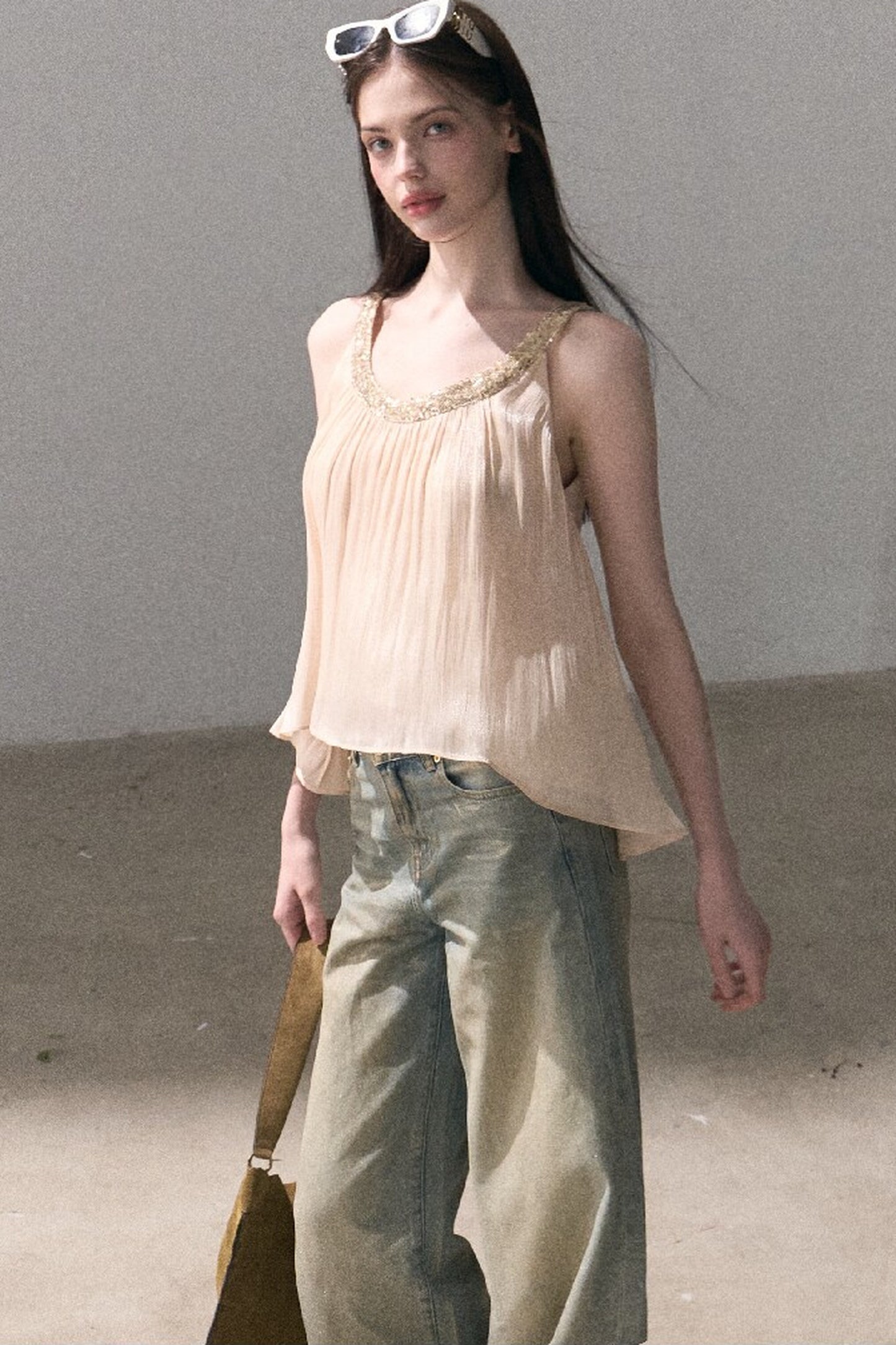 Gold Sequin Lace Top