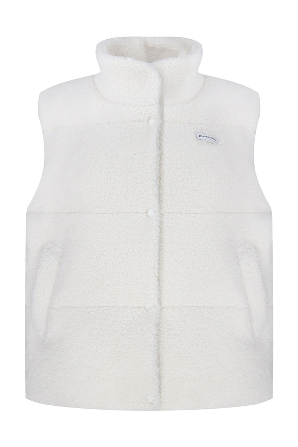 Plush Stand Collar Vest and Trousers Set-Up