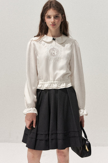 Lyocell Deer Collar Blouse