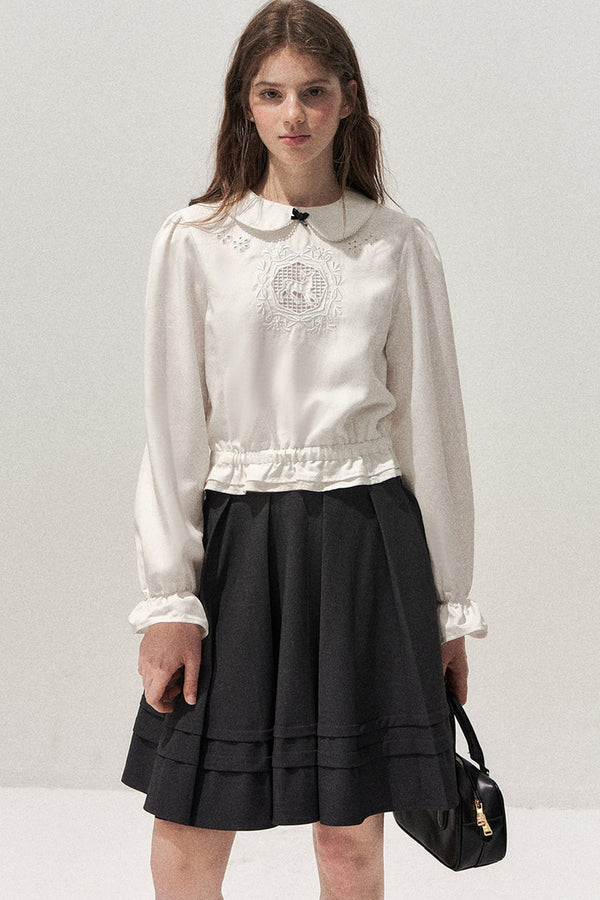 Lyocell Deer Collar Blouse