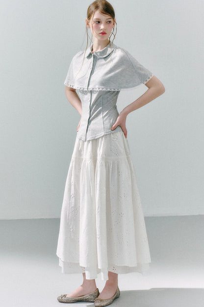 Cape Shirt and Skirt Set