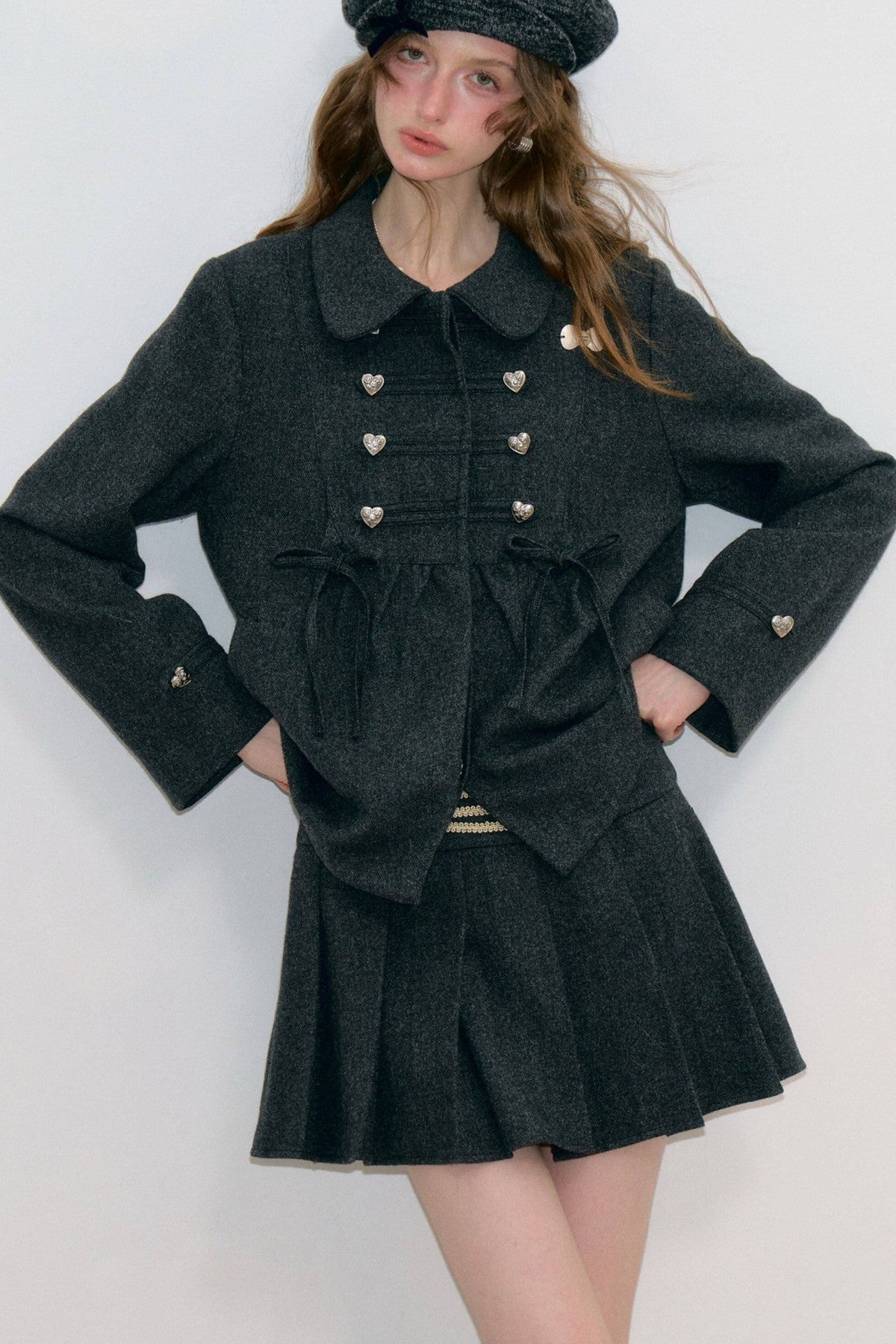 Doll Collar Bow Wool Coat