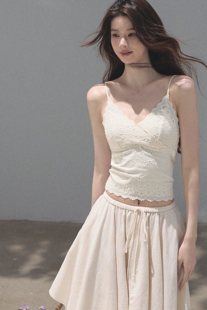 Lace Trim V-Neck Spaghetti Strap Camisole