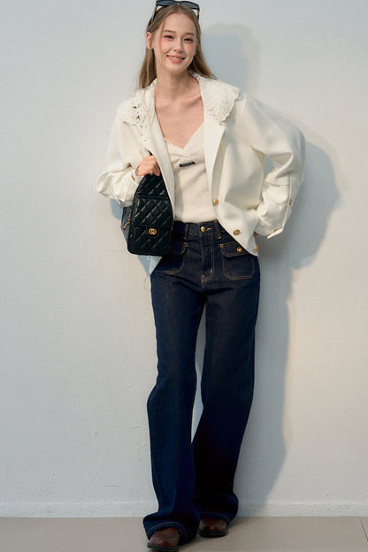 High-Waisted Wide-Leg Jeans