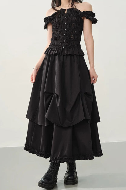 Irregular Pleated A-Line Skirt