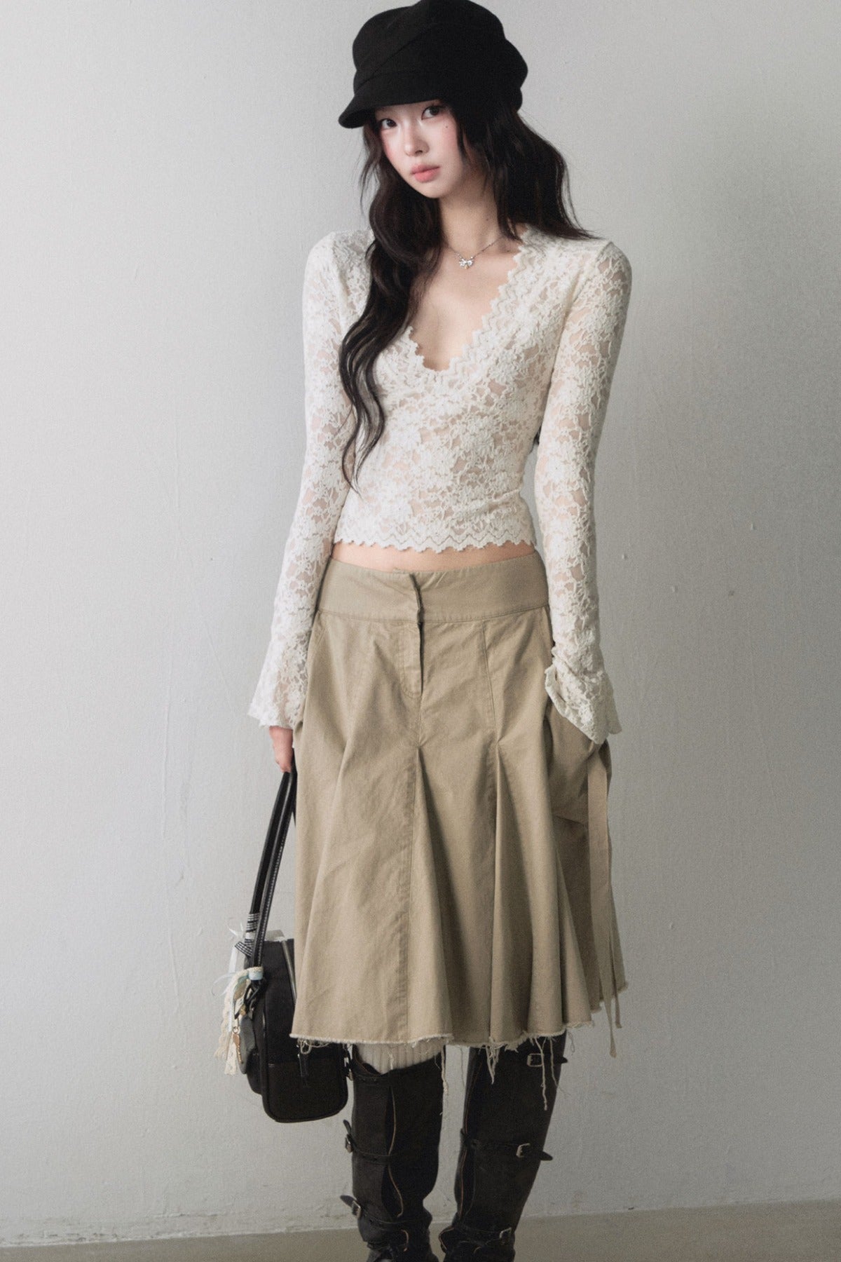 Lace Trim Cropped Top