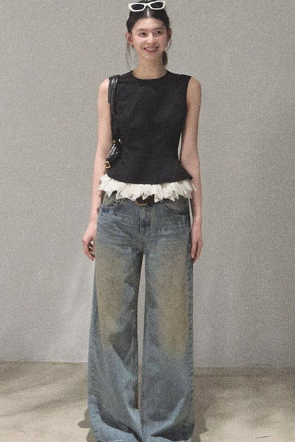 Lace Patchwork Summer Two-Piece Set-Up
