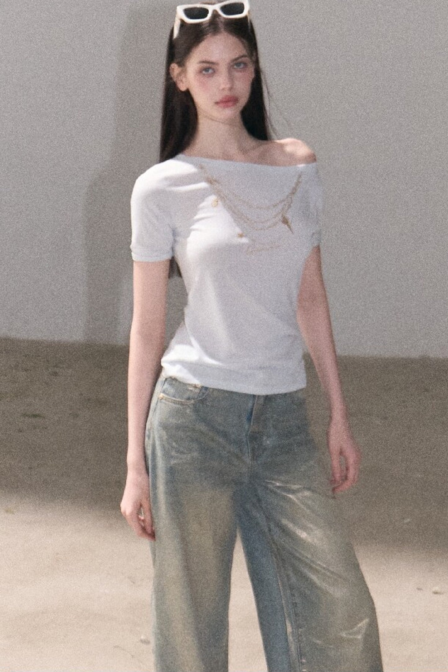 Retro Gradient Cotton Jeans