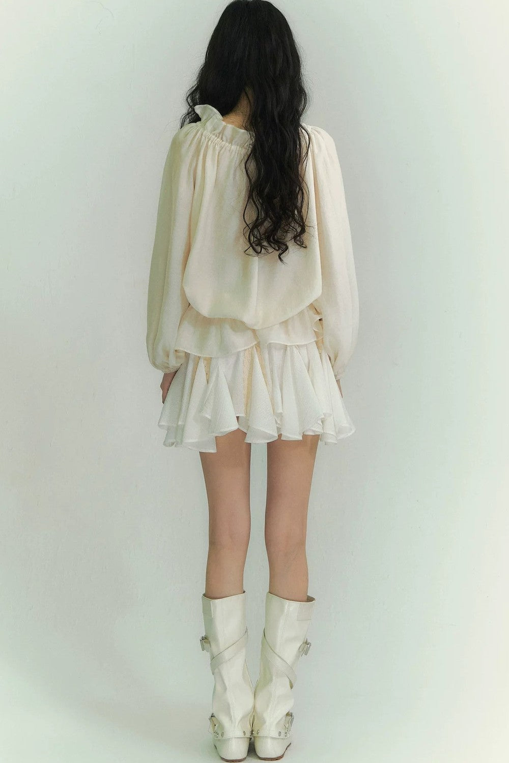 Lace Asymmetrical Leaf Hem Skirt