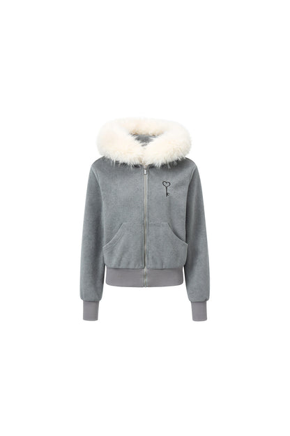 Detachable Fur Hood Jacket and Pants Set-Up