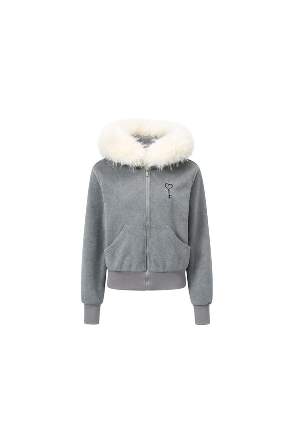 Detachable Fur Hood Jacket and Pants Set-Up