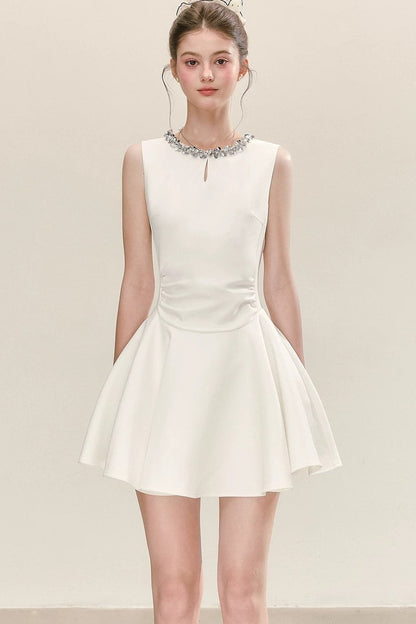 Sequin Collar Sleeveless Dress