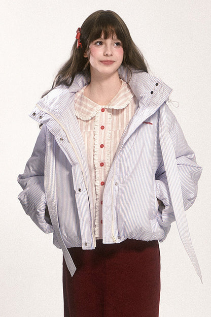 Two-Tone Short Puffer Jacket