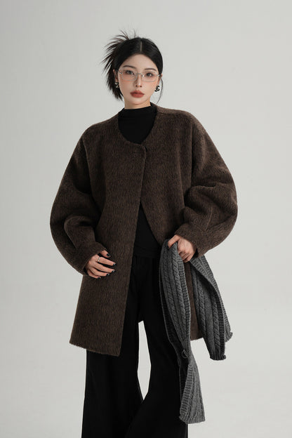 Scarf Collar Double-Sided Wool Coat