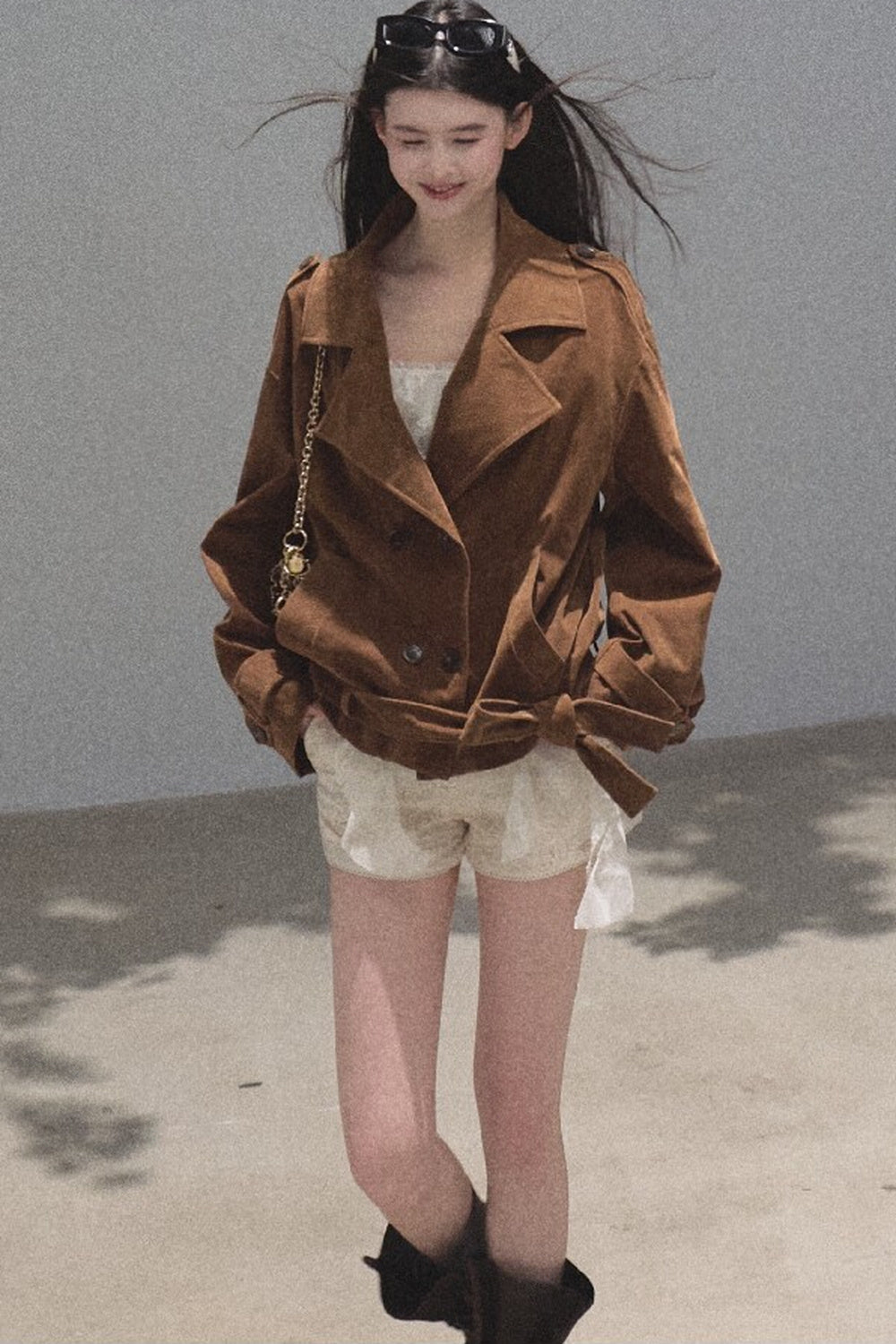 Slim-Fit High-Waisted Suit Shorts