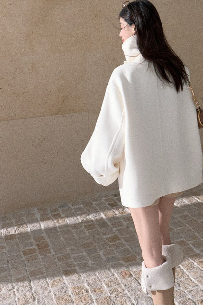Two-Way Double-Breasted Wool Jacket
