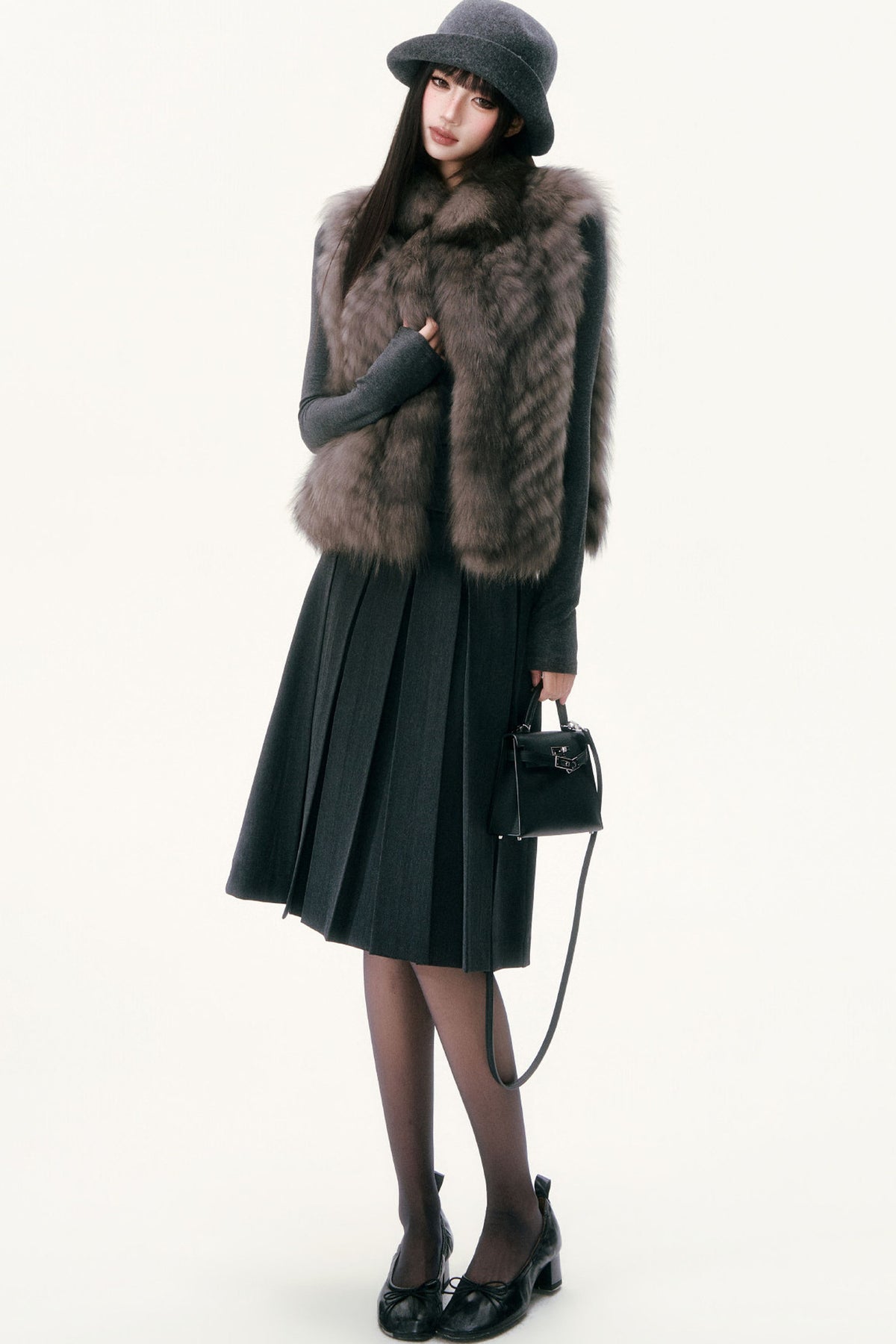 Saga Fox Fur Straight Vest