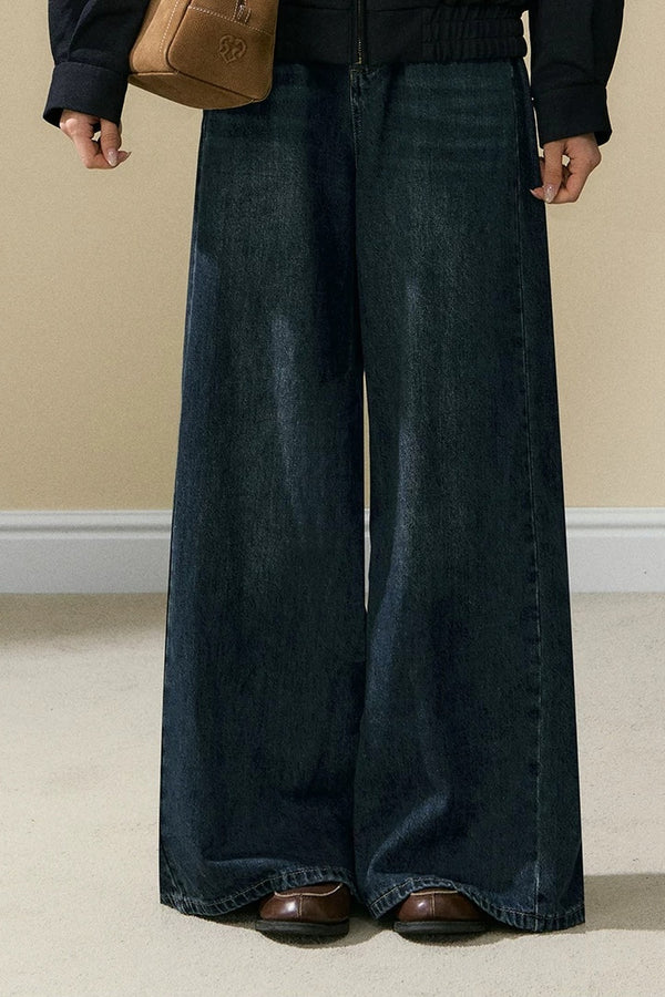 Autumn Washed Vintage Wide-Leg Jeans