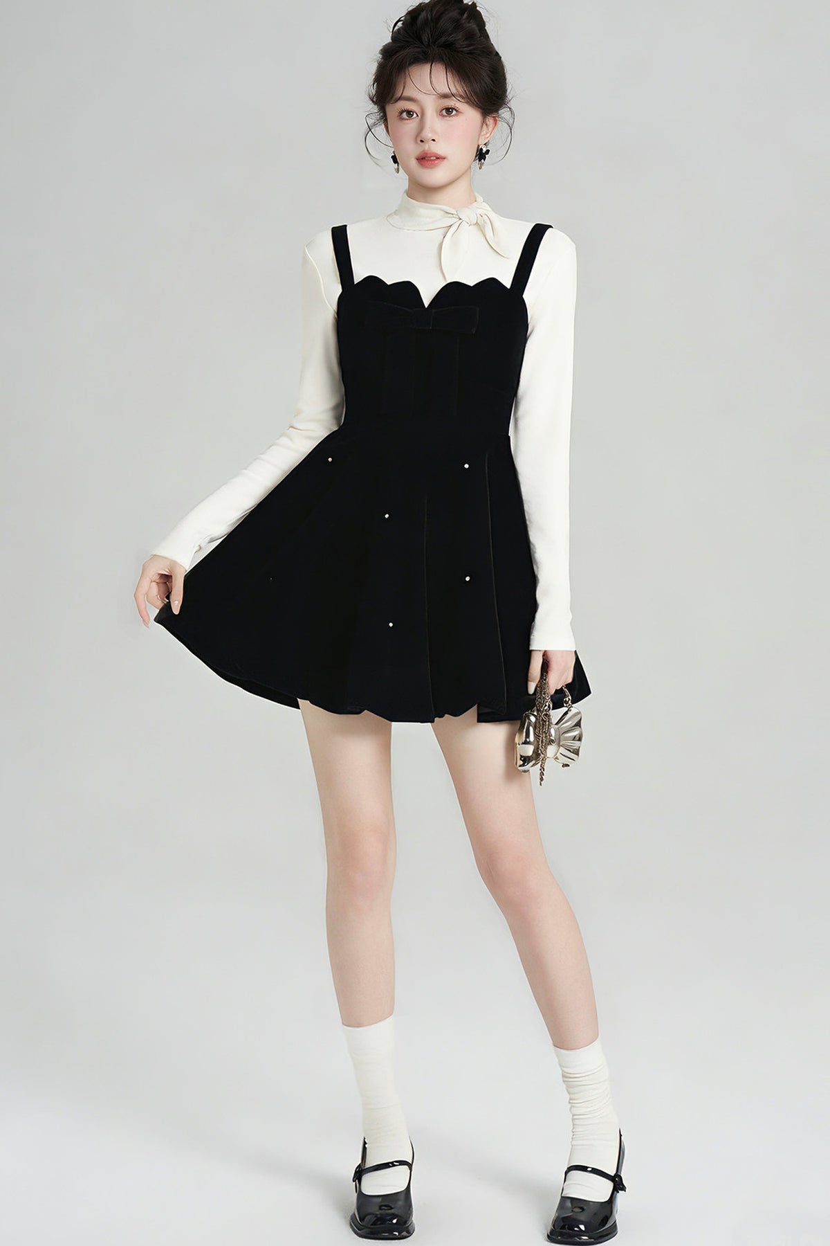 Beaded Velvet Dress and Top Set-Up