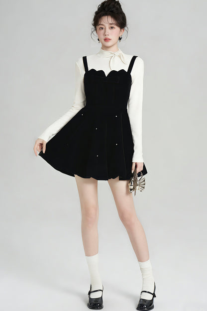 Beaded Velvet Dress and Top Set-Up