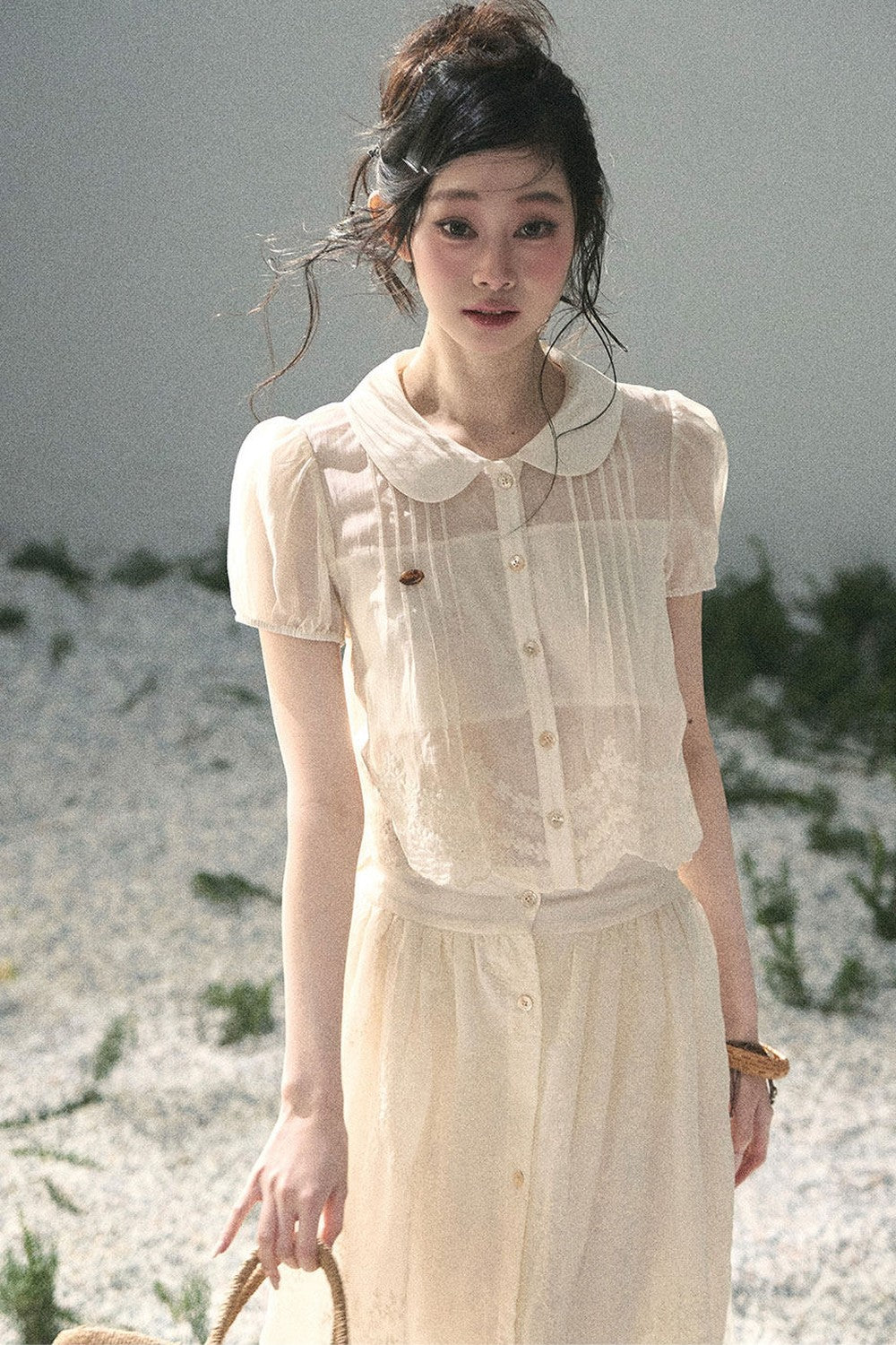 French Floral Lace Two-Piece Set