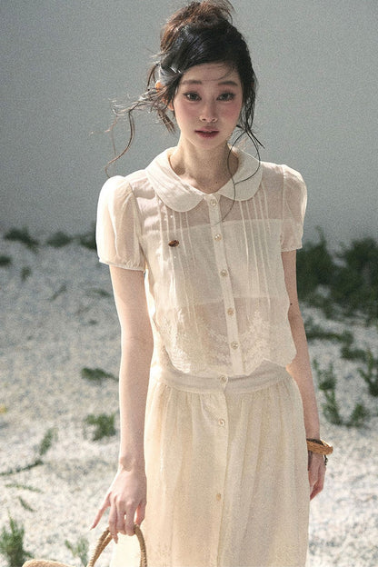 French Floral Lace Two-Piece Set
