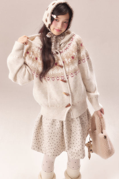Fair Isle Toggle Knit Cardigan