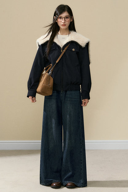 Autumn Washed Vintage Wide-Leg Jeans