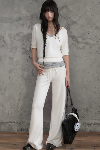 Striped Halterneck Camisole and Pants Set-Up