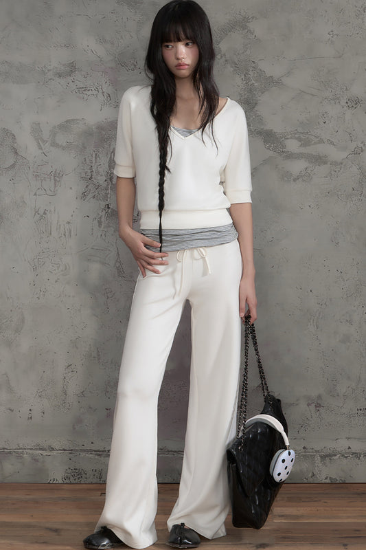 Striped Halterneck Camisole and Pants Set-Up