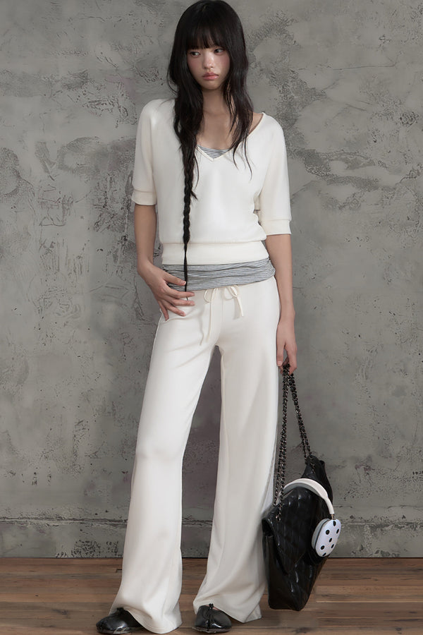 Striped Halterneck Camisole and Pants Set-Up