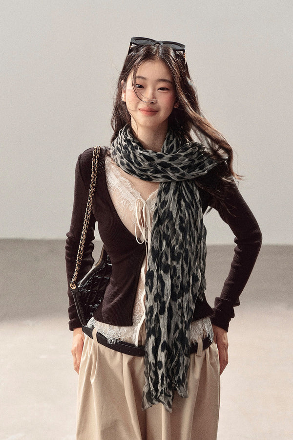 Autumn Leopard Print Shawl