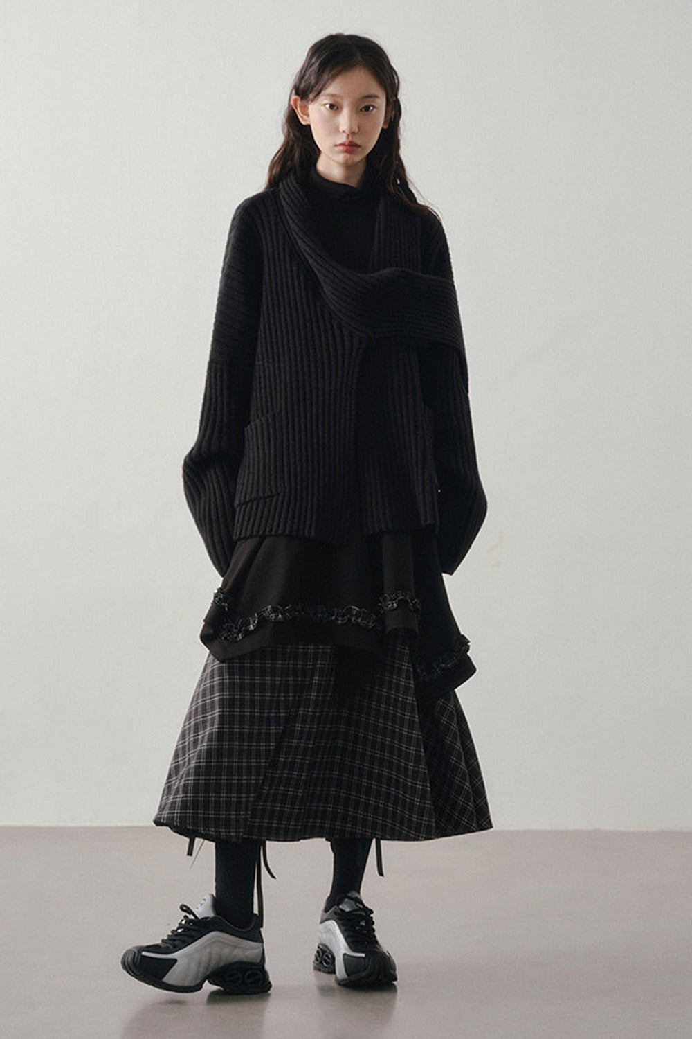 Loose Striped Knit Cardigan