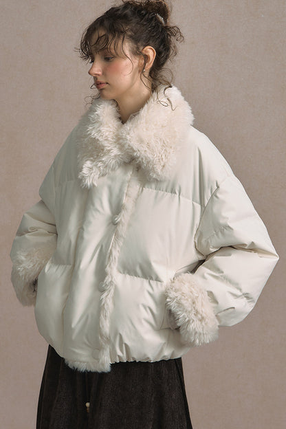 Short Fur Collar Down Jacket