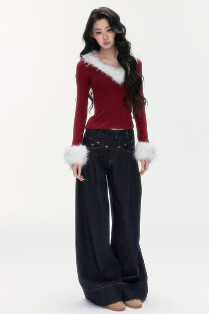 Low-Waist Wide-Leg Jeans