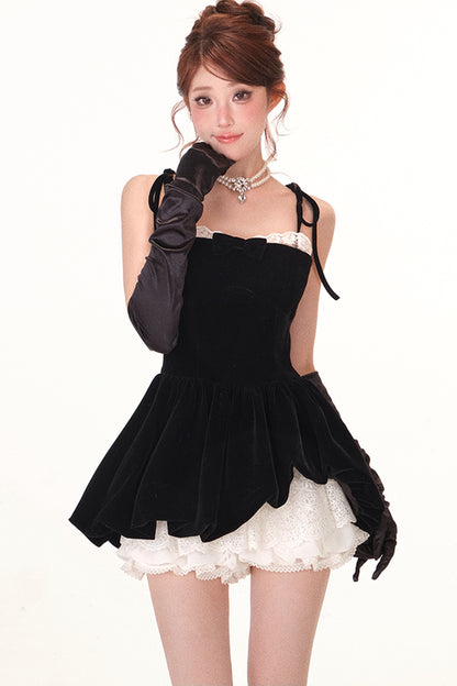 Velvet Lace Bud Dress, Pants and Jacket Set