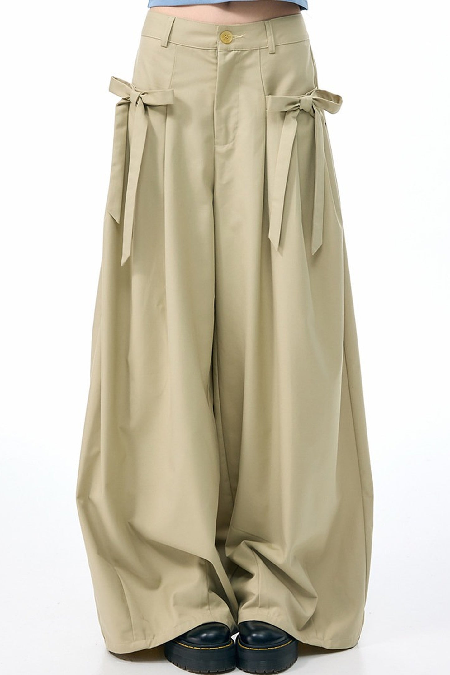 Milky Apricot Wide-Leg Pants